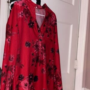 Red and black dress shirt